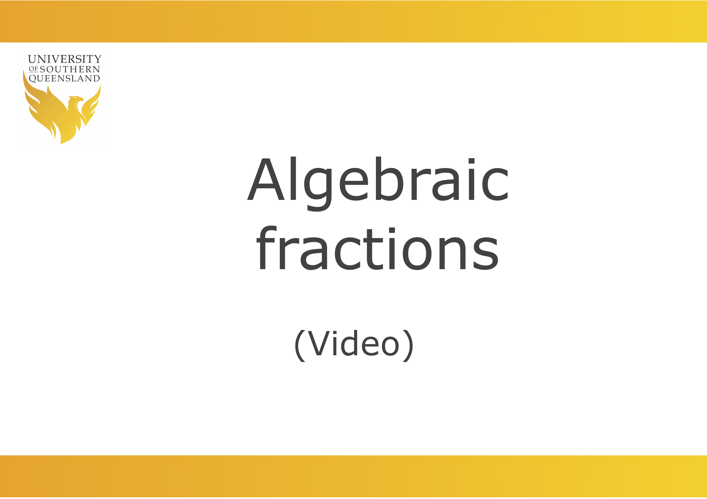 cancelling with algebraic fractions video