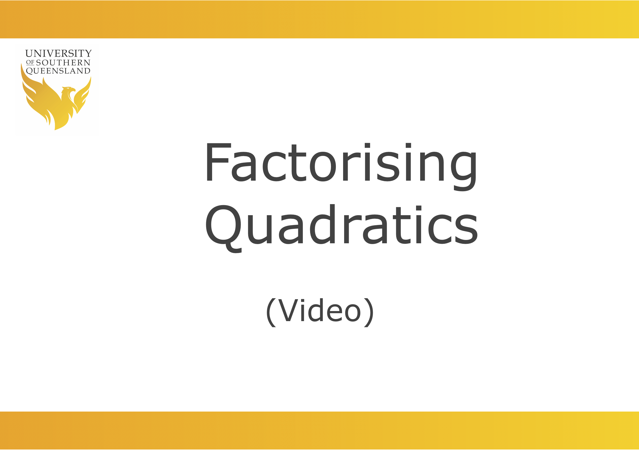 factorising quadratic expressions video