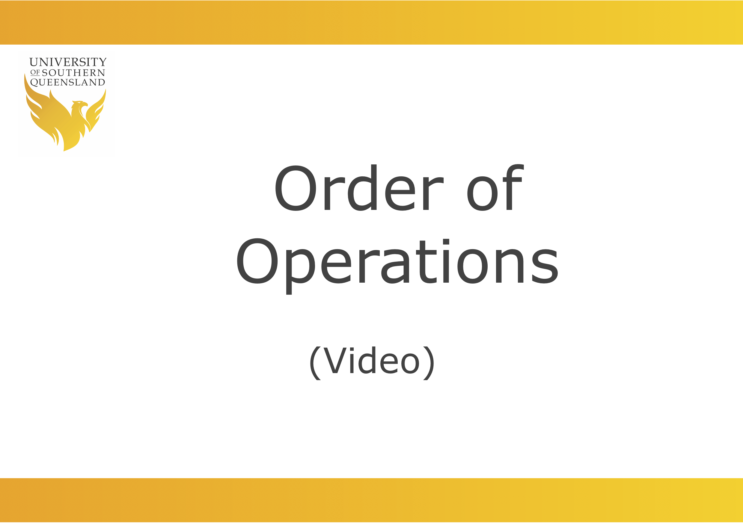 Order of Operations video