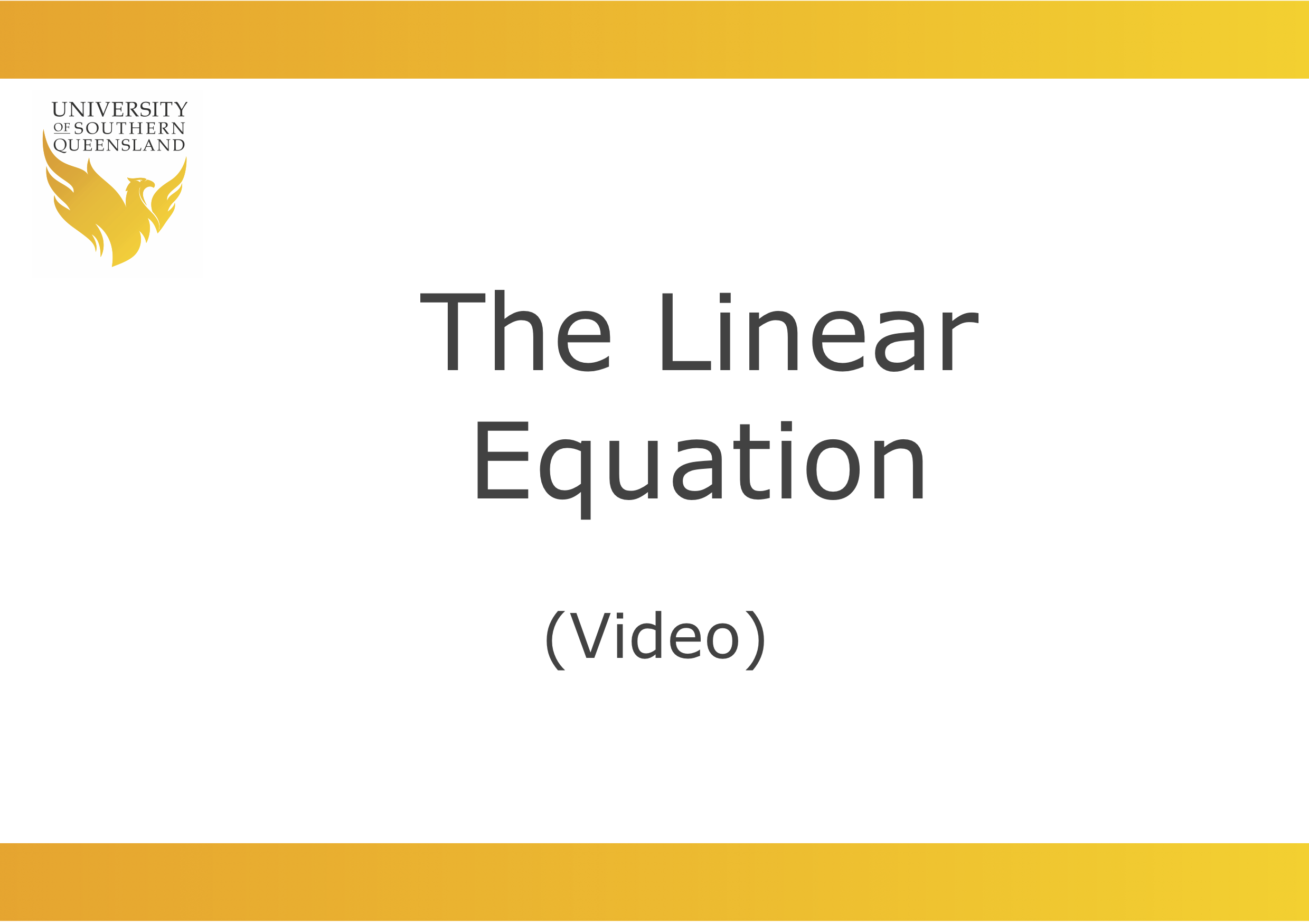 image to play the video for The Linear Equation