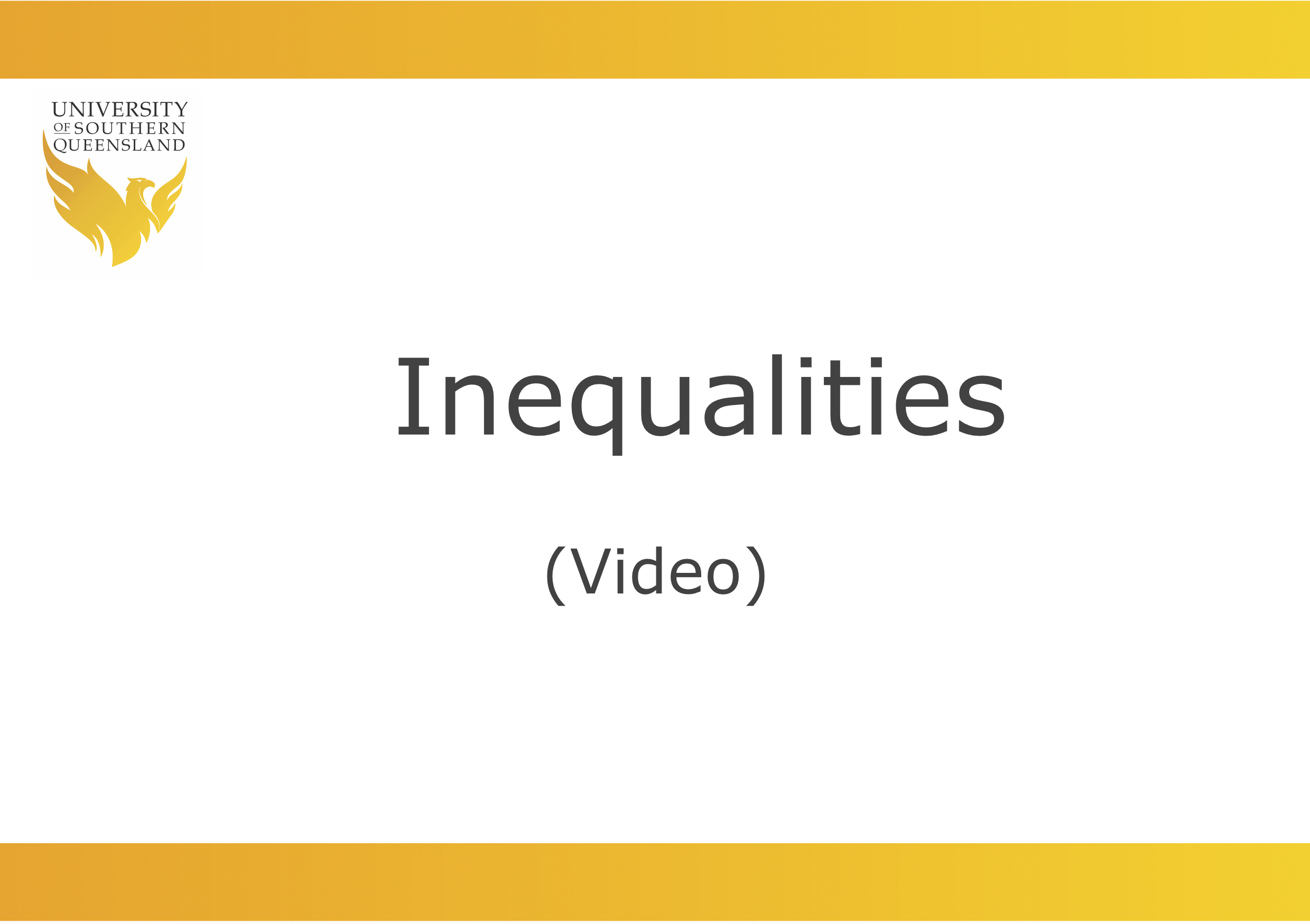 Inequalities video