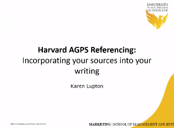 Harvard AGPS referencing - incorporating sources