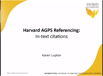 Harvard AGPS referencing - int-text citations